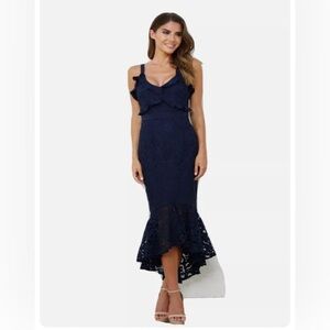 NWT Leanne Midi Dress in Navy By Two Sisters The Label Size 2